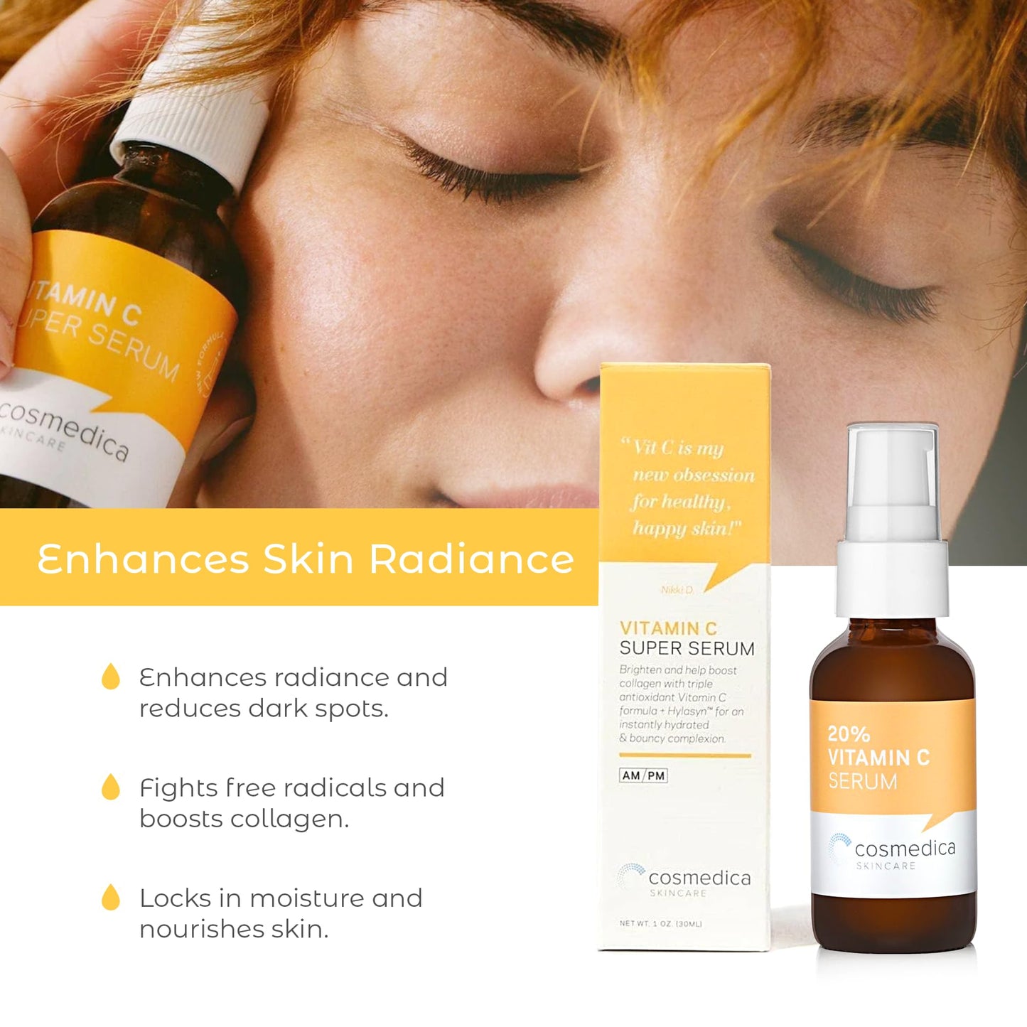 Cosmedica Skincare Set – Vitamin C Super Serum & Pure Hyaluronic Acid Serum