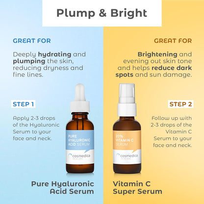 Cosmedica Skincare Set – Vitamin C Super Serum & Pure Hyaluronic Acid Serum