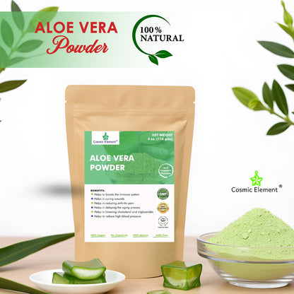 Cosmic Element Organic Aloe Vera Powder — 100% Pure Leaf Gel for Skin, Hair & After Sun Hydration