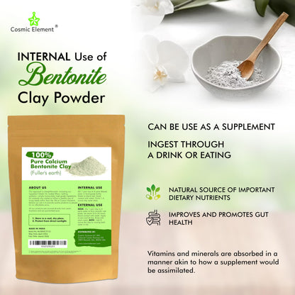 Cosmic Element Calcium Bentonite Clay Powder – Food Grade, Vegan, 8 oz