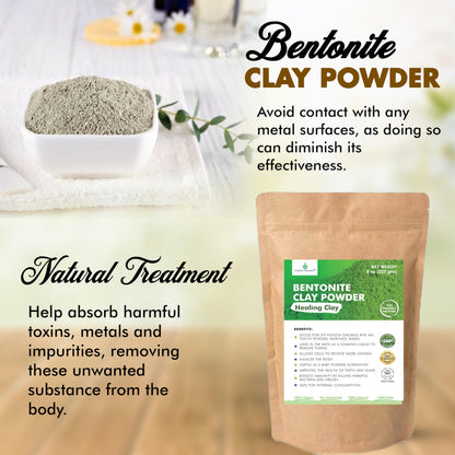 Cosmic Element Calcium Bentonite Clay Powder – Food Grade, Vegan, 8 oz