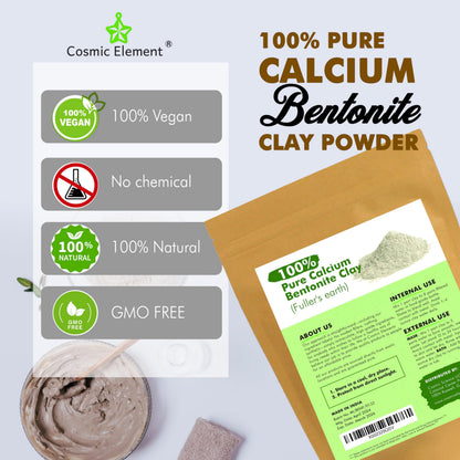 Cosmic Element Calcium Bentonite Clay Powder – Food Grade, Vegan, 8 oz