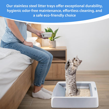COSPARX Upgraded Stainless Steel Litter Tray for PetSafe Scoop-Free Self-Cleaning Boxes – Deeper Waste & Odor Control