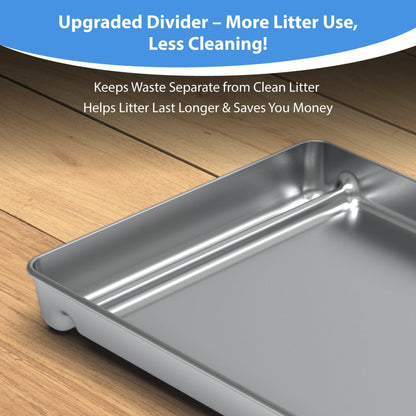 COSPARX Upgraded Stainless Steel Litter Tray for PetSafe Scoop-Free Self-Cleaning Boxes – Deeper Waste & Odor Control