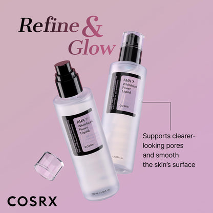 COSRX 7% Glycolic Acid Whitehead Removing Power Liquid – AHA Exfoliant & Pore Minimizer, 3.38 fl oz