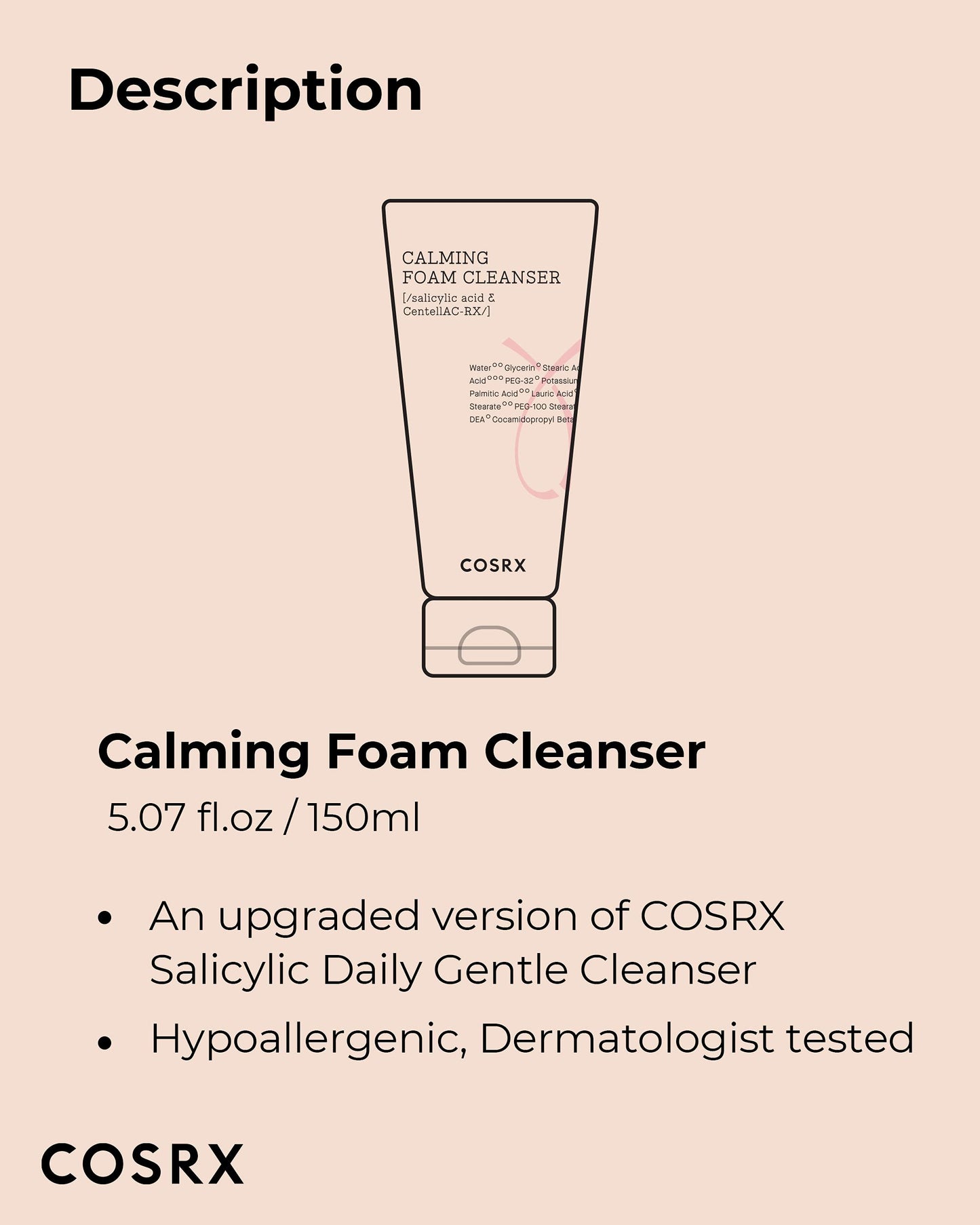 COSRX AC Collection Calming Foam Cleanser - Salicylic Acid Acne Cleanser (150ml) | Animal Testing Free