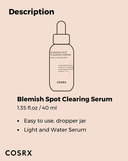 COSRX AC Collection Blemish Spot Clearing Serum – Centella, Niacinamide, EGF, 40ml
