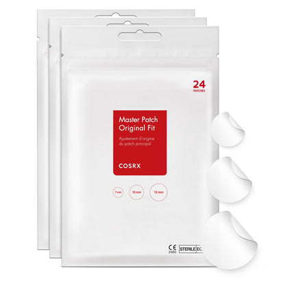COSRX Acne Pimple Patch Original — Absorbing Hydrocolloid, 3 Sizes, 24 Patches, Animal Testing-FREE