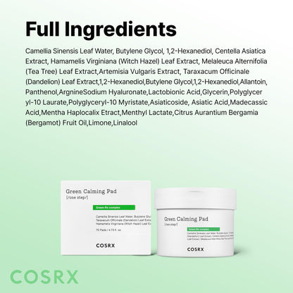 COSRX Green Calming Pads – Exfoliating Pads for Sensitive Skin, 70 Sheets