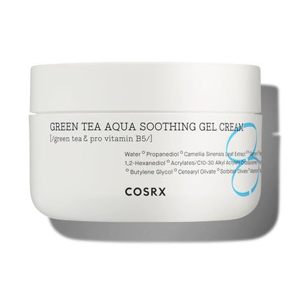 COSRX Hydrium Green Tea Aqua Gel Cream — Lightweight 50ml, Aloe & Camellia, Paraben Free