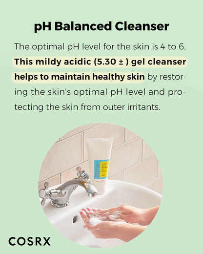 COSRX Low pH Good Morning Gel Cleanser – 1.7 fl oz / 50 ml | Travel-Size, pH-Balanced for Acne-Prone Skin