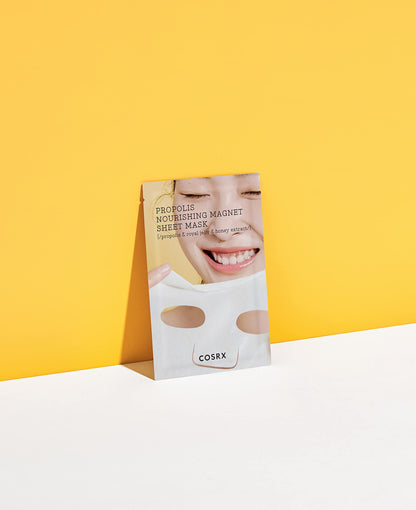COSRX Propolis Nourishing Sheet Mask – Soothing Honey Serum, Deep Moisture, 10 Sheets | Korean Skincare