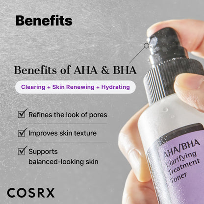 COSRX AHA/BHA Treatment Toner – Gentle Exfoliating Mist for Pores & Texture (5.07 fl oz / 150 ml)