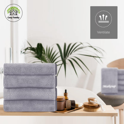 Cosy Family 10 Pack Makeup Remover Cloths - Soft Microfiber Facial Cleansing, 12x12 in, Grey