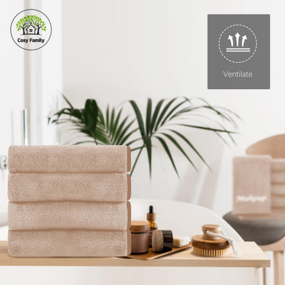 Cosy Family 10 Pack Makeup Remover Cloths - Soft Microfiber Facial Cleansing Cloths, 12x12 in, Brown