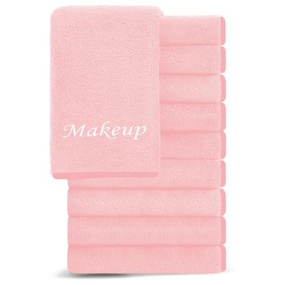 Cosy Family 10-Pack Makeup Remover Cloths | Soft Microfiber 12x12 in (Pink)