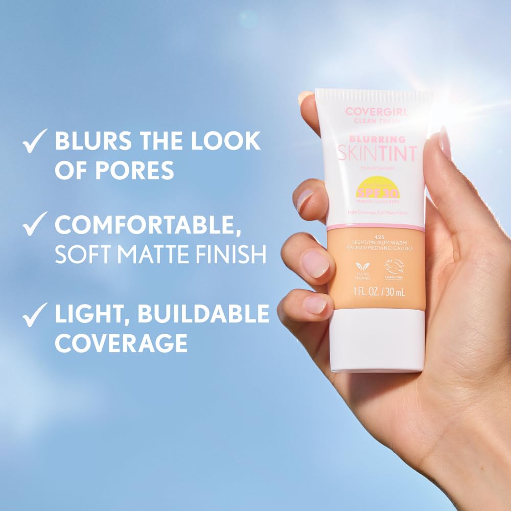 COVERGIRL Clean Fresh Blurring Skin Tint SPF 30 - Light Neutral | Soft Matte Finish