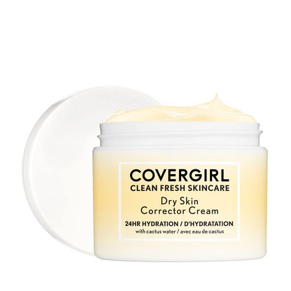 CoverGirl Clean Fresh Skincare Dry Skin Corrector Cream – 24HR Hydration, 100% Vegan, Pack of 2