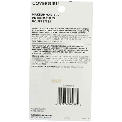 COVERGIRL Makeup Masters Powder Puffs, 3 ct, 2 pk | Velvety Soft Replacement Puffs