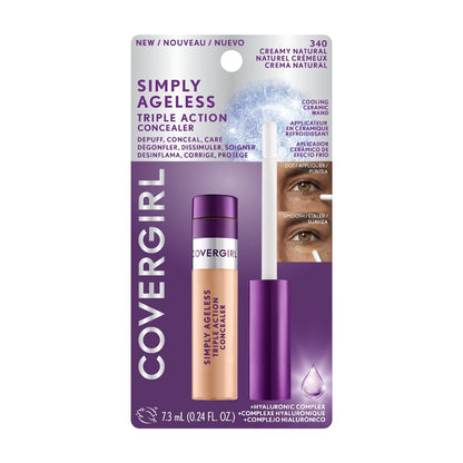 CoverGirl Simply Ageless Triple Action Concealer – Creamy Natural, Cooling Ceramic Wand
