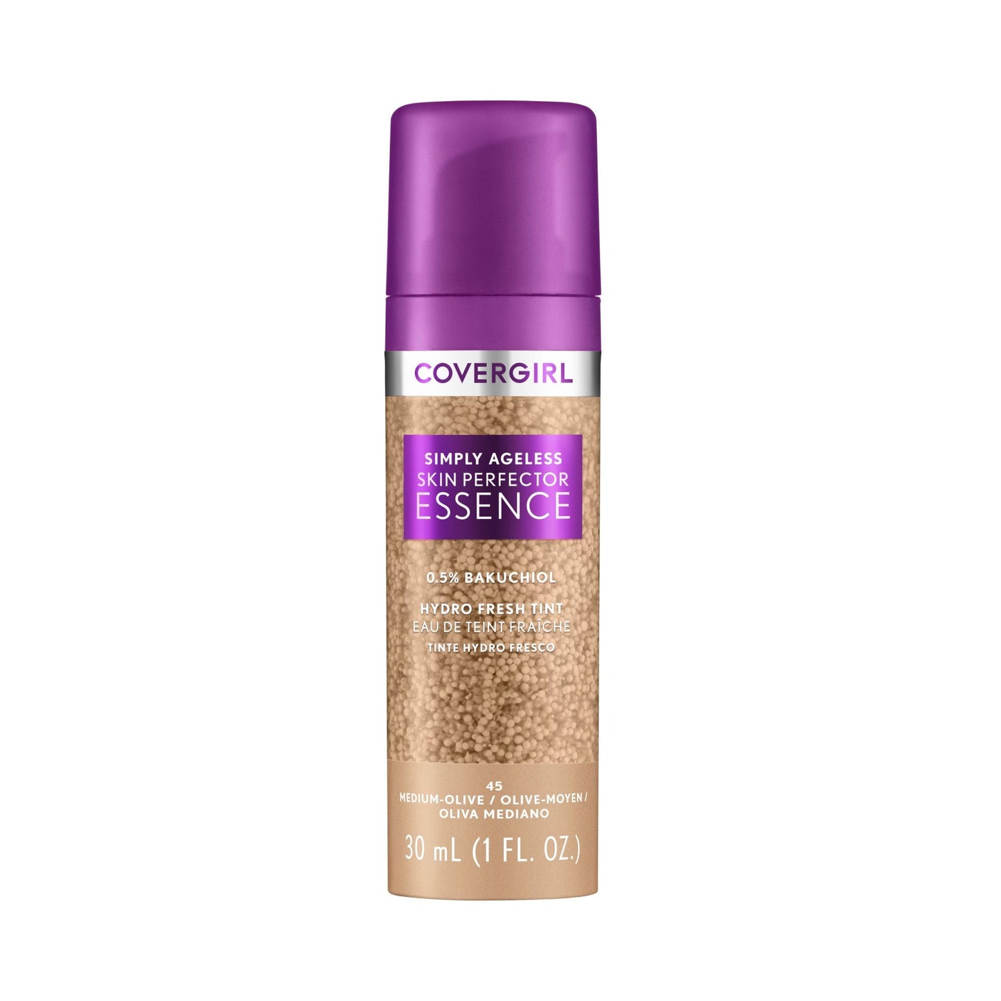 CoverGirl Simply Ageless Essence Foundation 45 Medium-Olive – Hydrating Skincare Makeup Hybrid