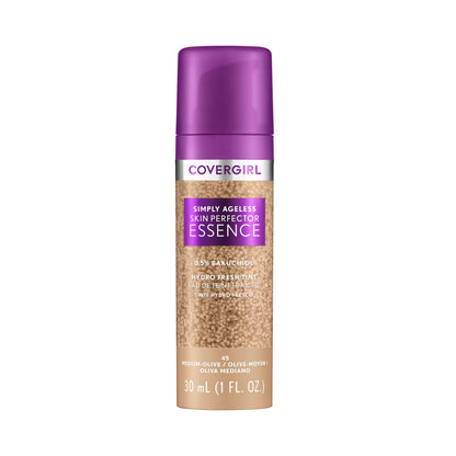 CoverGirl Simply Ageless Essence Foundation 45 Medium-Olive – Hydrating Skincare Makeup Hybrid