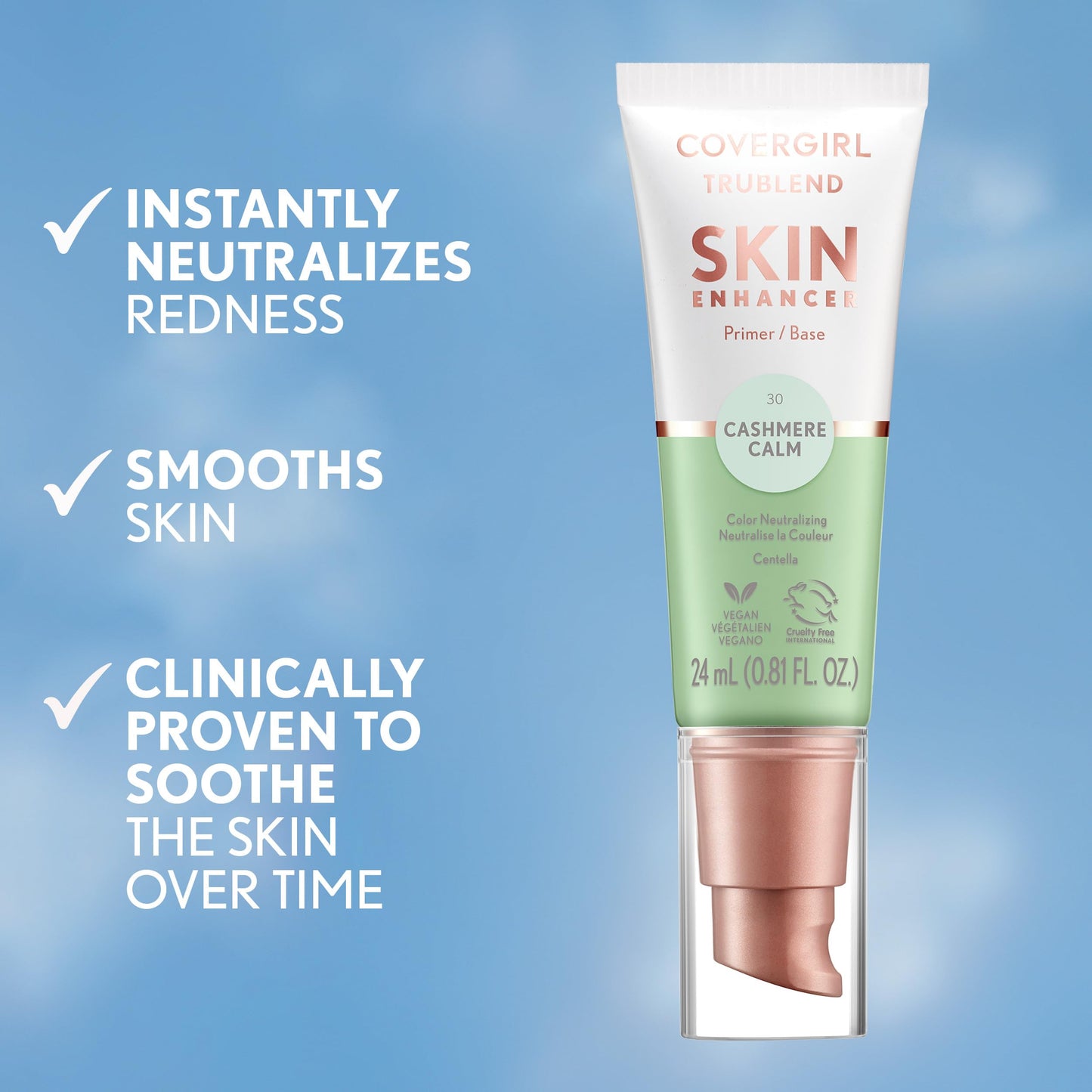 CoverGirl TruBlend Skin Enhancer Cashmere Calm Primer – Hydrating, Blurring, 0.81oz