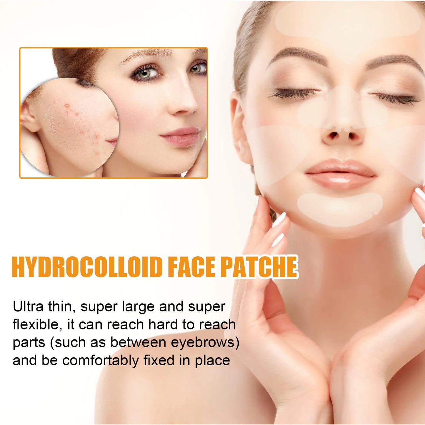 Coweroay 20PCS Hydrocolloid Acne Patches – Full-Face Spot Coverage
