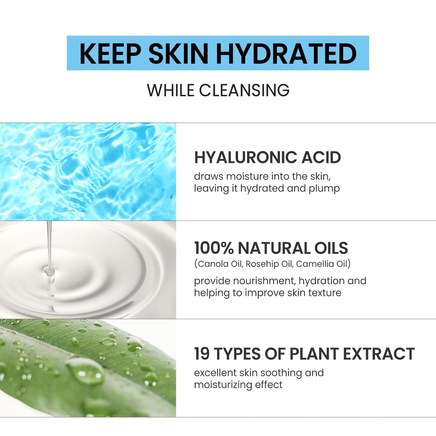 coxir Ultra Hyaluronic Cleansing Oil — Travel-Size Korean Face Cleanser, Makeup Remover, Cruelty Free, No Mineral Oil | 1.69 fl oz