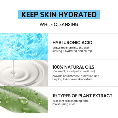 coxir Ultra Hyaluronic Cleansing Oil — Travel-Size Korean Face Cleanser, Makeup Remover, Cruelty Free, No Mineral Oil | 1.69 fl oz