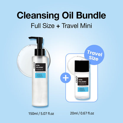 Coxir Ultra Hyaluronic Acid Cleansing Oil – Hydrating Makeup Remover, Korean Skincare