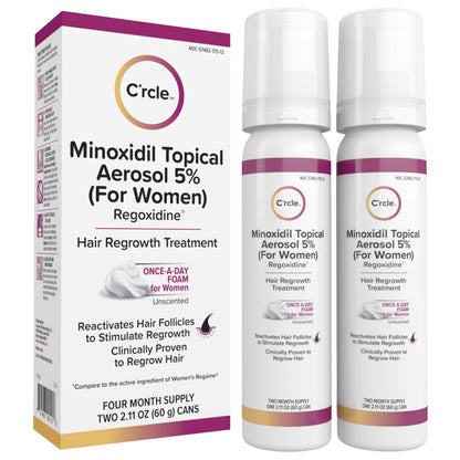C'rcle Minoxidil 5% Foam for Women – Hair Regrowth & Thinning Hair Solution (4-Month Supply)