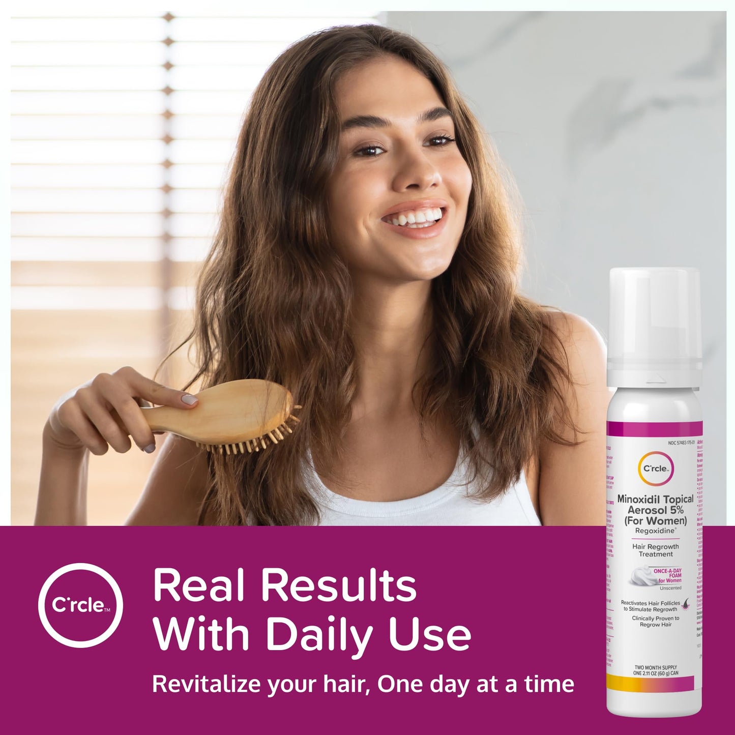 C'rcle Minoxidil 5% Foam for Women – Hair Regrowth & Thinning Hair Solution (4-Month Supply)