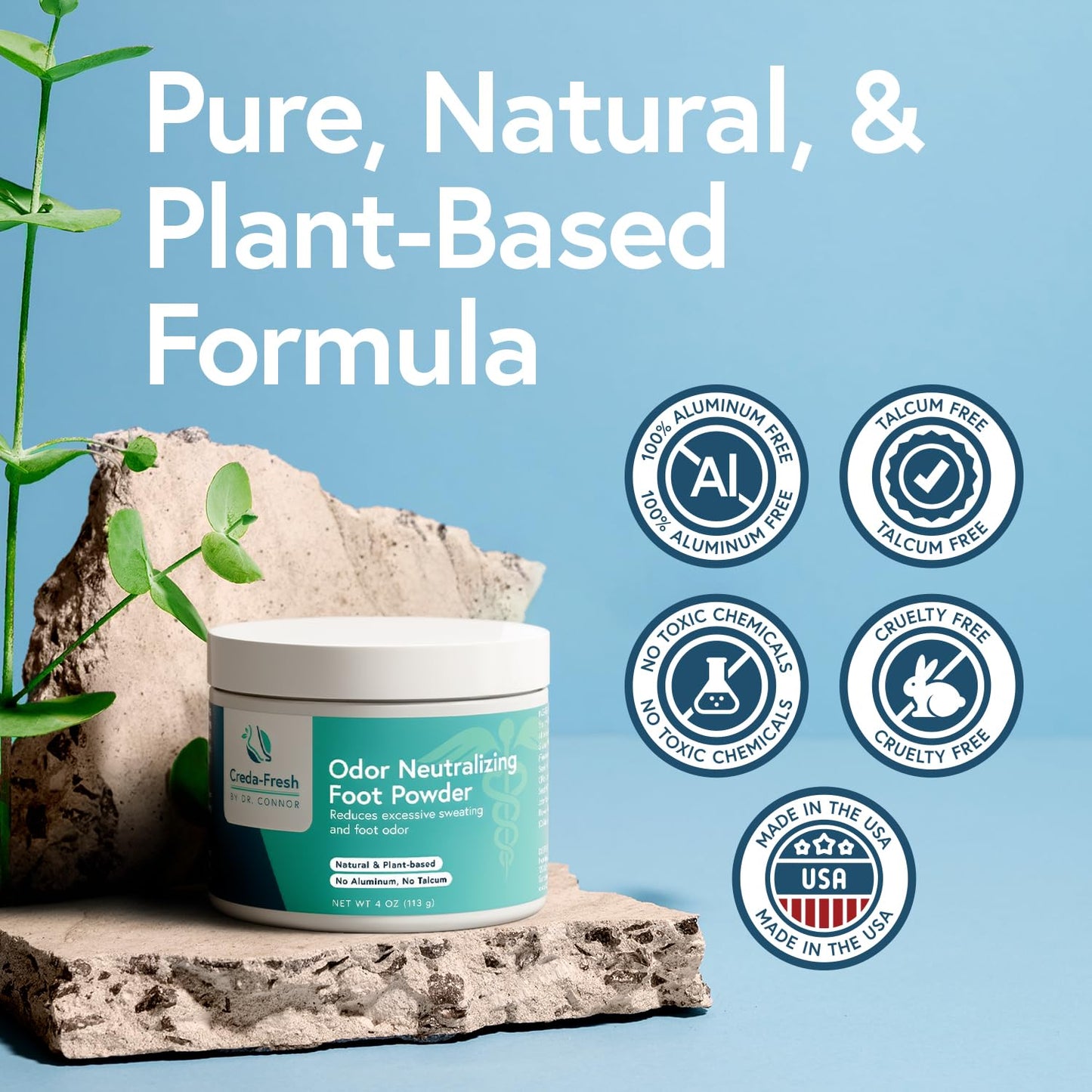 CREDA-FRESH Foot Lotion to Powder for Excessive Sweating – Plant-Based Odor Control