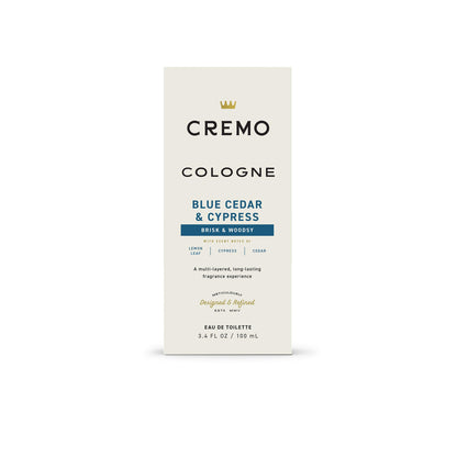 Cremo Cologne for Men - Blue Cedar & Cypress | Woodsy Scent
