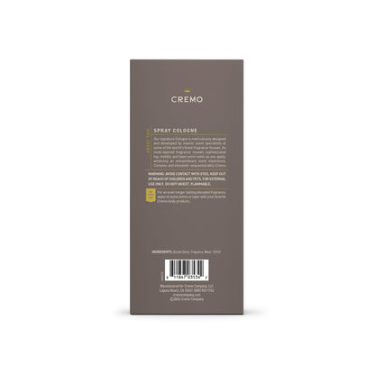 Cremo Cologne for Men - Vintage Suede: White Moss, Amber & Suede, 3.4 fl oz