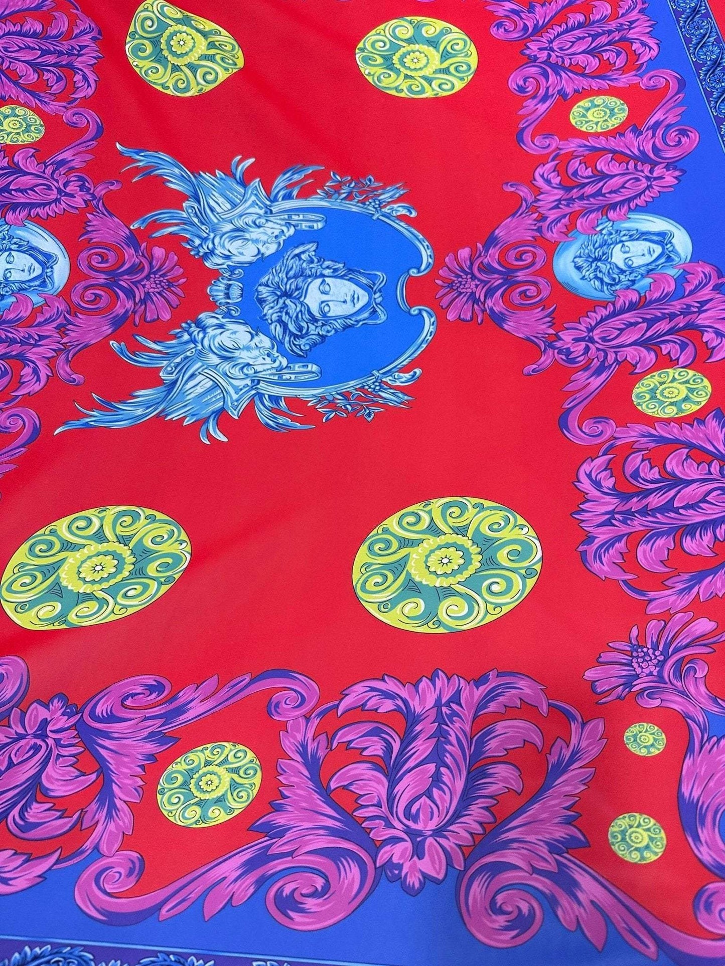 Purple Swirl Crepe Fabric by Metre