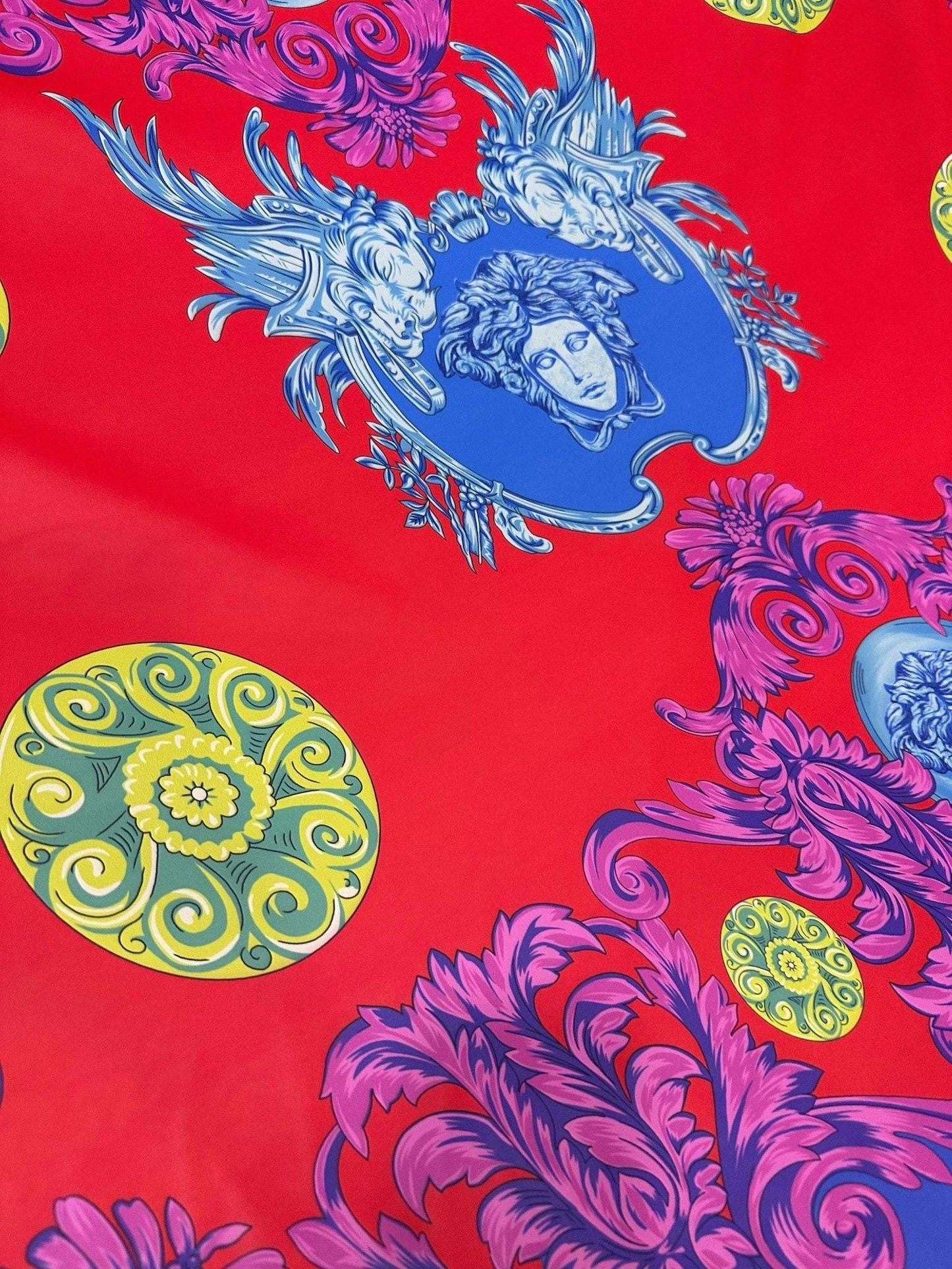 Purple Swirl Crepe Fabric by Metre