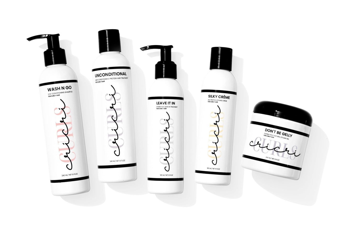 Cricri Curls Wash N Go 2-in-1 Conditioning Shampoo & Conditioner for Curly Hair - Paraben Free & Sulfate Free, 8 oz