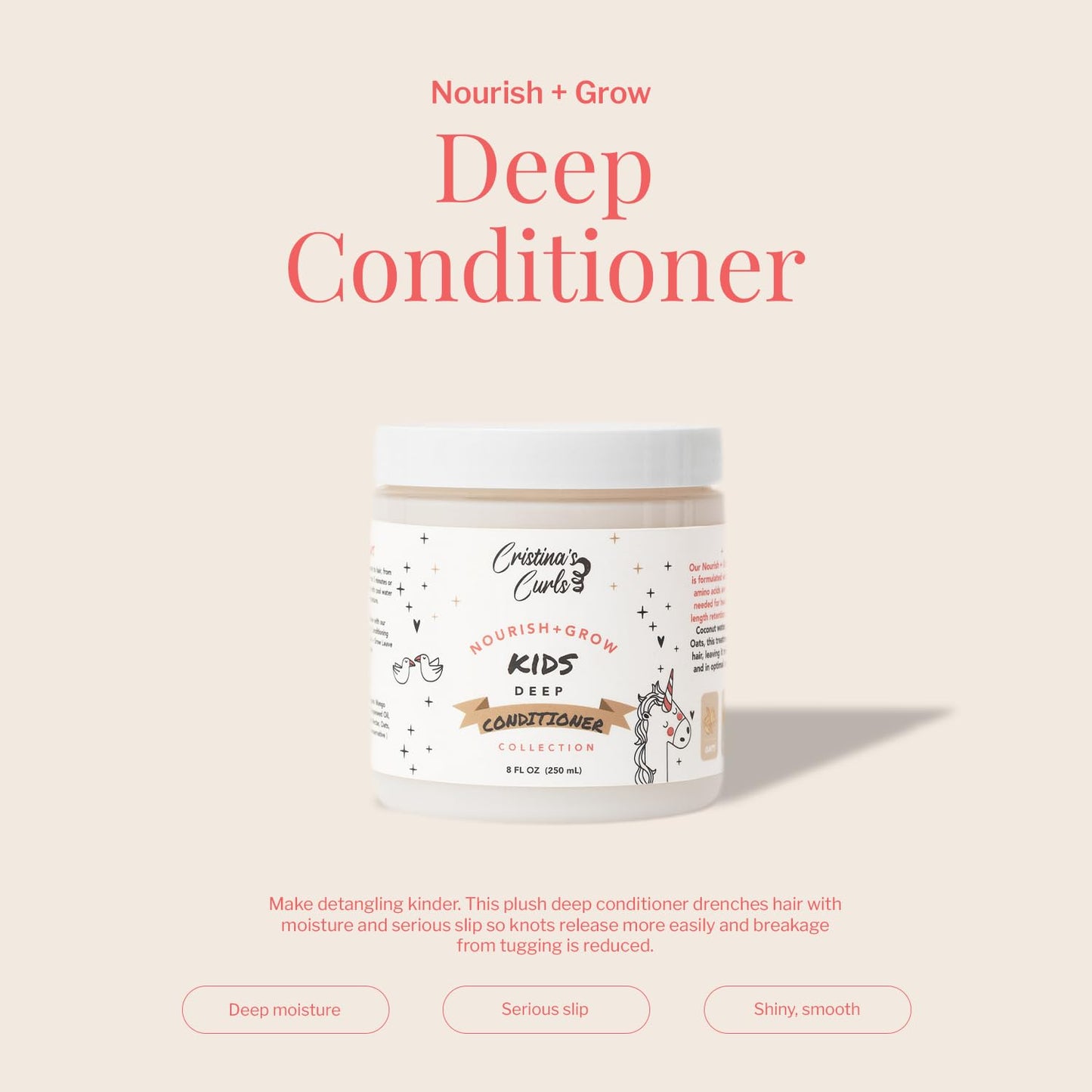 Cristina's Curls Kids Deep Conditioner - Plush Moisture, Slip & Easy Detangling