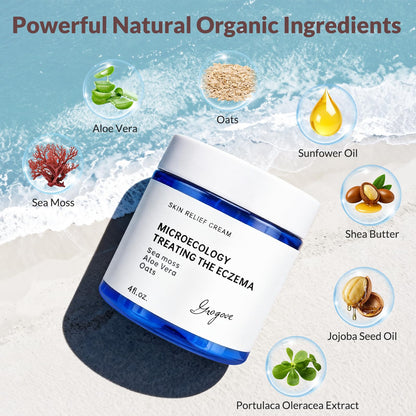 Crogooe Natural Soothing Eczema Cream – Sea Moss, Aloe Vera & Oats (4 oz)