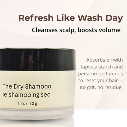 Crown Affair Refillable Dry Shampoo Powder with Kabuki Brush – Talc-Free, Oil Absorbing for All Hair Types