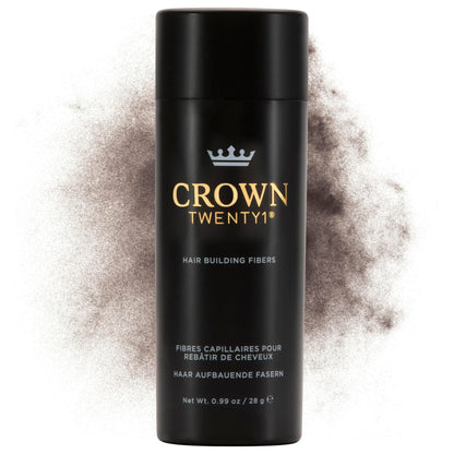 CROWN TWENTY1 Hair Building Fibers (28g) – Ash Brown, 13 Shades – Instant Thickening Concealer for Thinning Hair