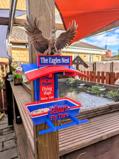 Crystal Palace Bird Feeder, The Eagles Nest, Selhurst feeding station . Garden seed table, Gift for Palace football club Fans