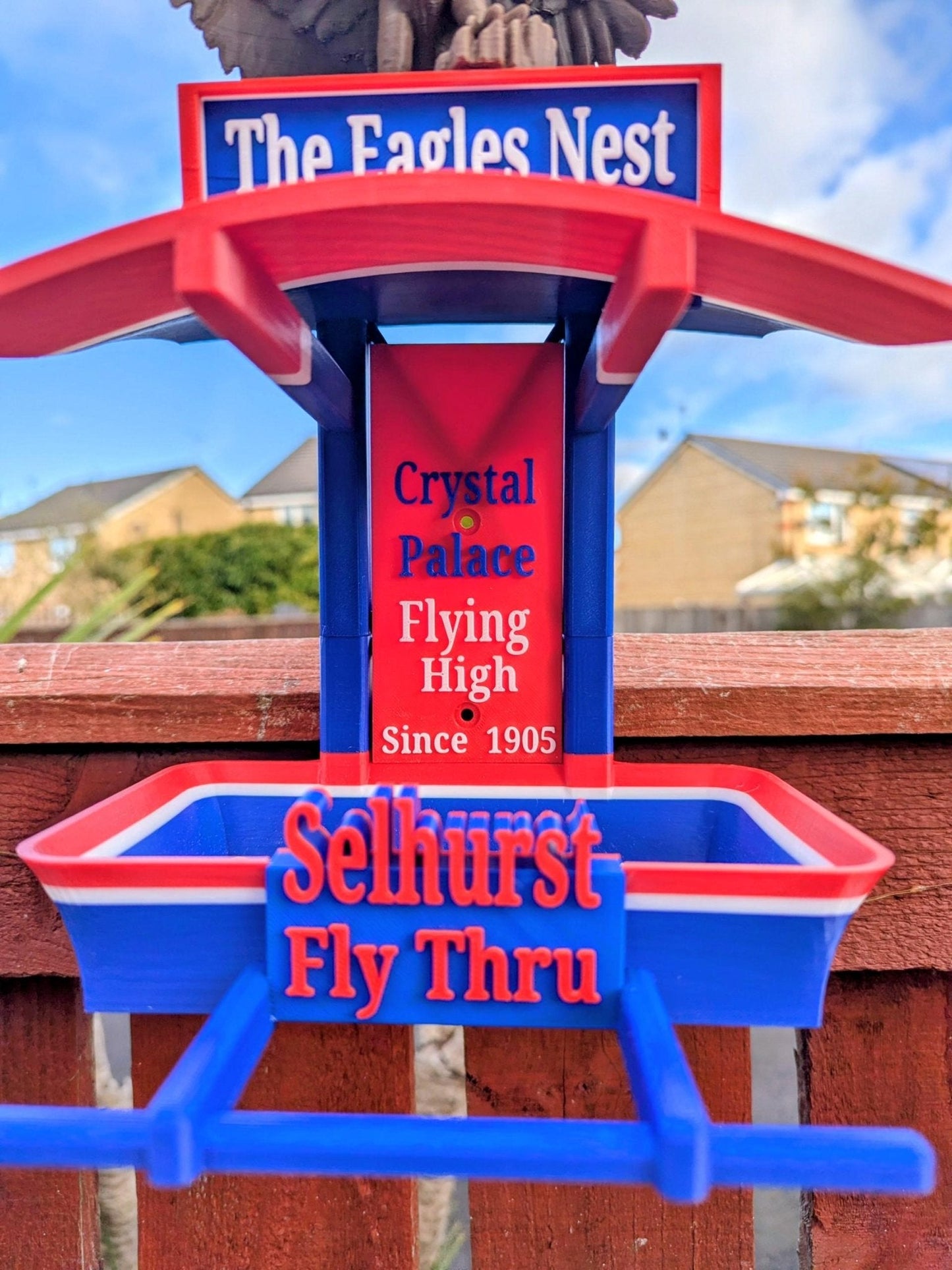 Crystal Palace Bird Feeder, The Eagles Nest, Selhurst feeding station . Garden seed table, Gift for Palace football club Fans