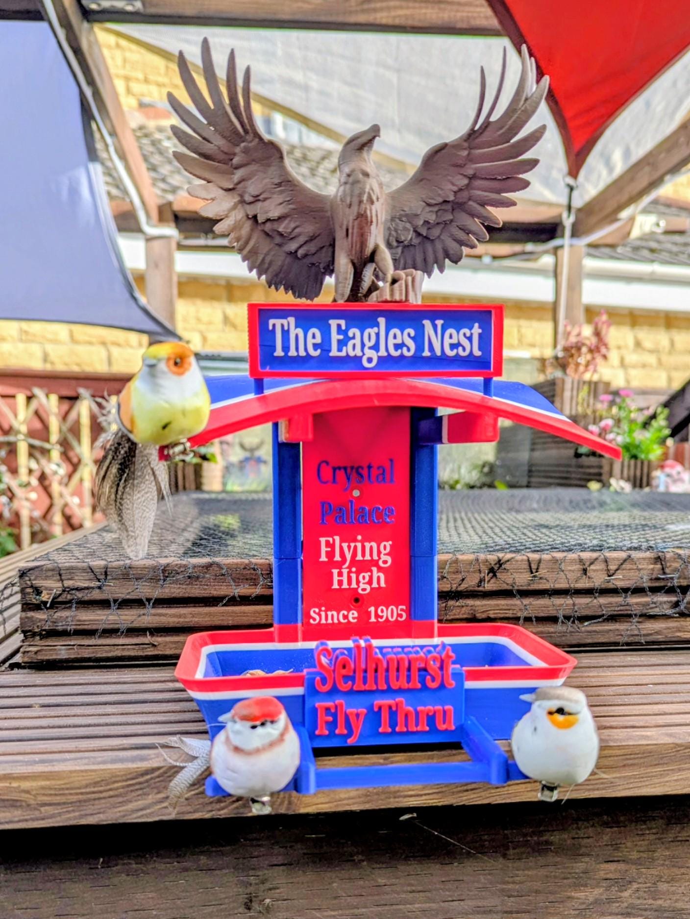 Crystal Palace Bird Feeder, The Eagles Nest, Selhurst feeding station . Garden seed table, Gift for Palace football club Fans