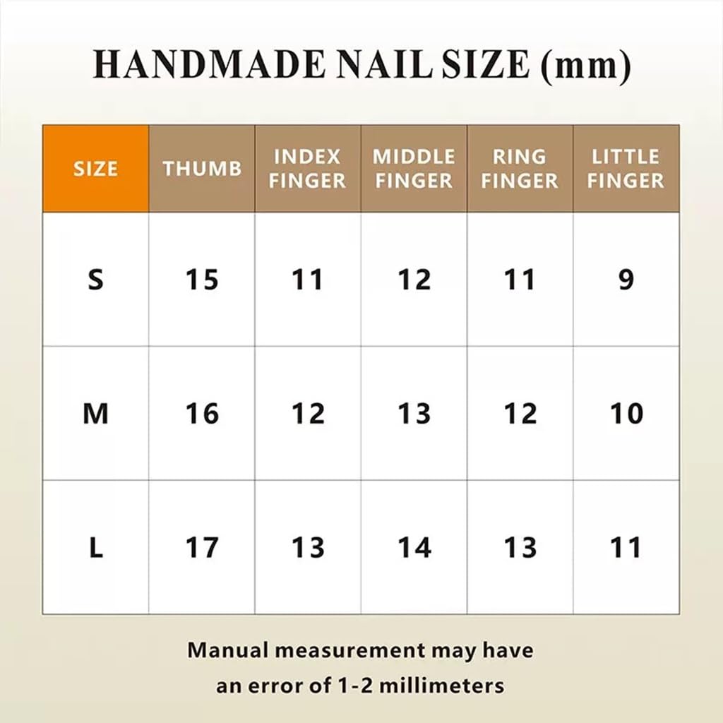 CTTHNBD Almond Press-On Nails Medium | 3D Gold Flower Design, Winter Cherry – Full Cover Glue-On (Size S)