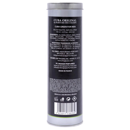 Cuba Green for Men by Cuba – 3.3 oz EDT Spray