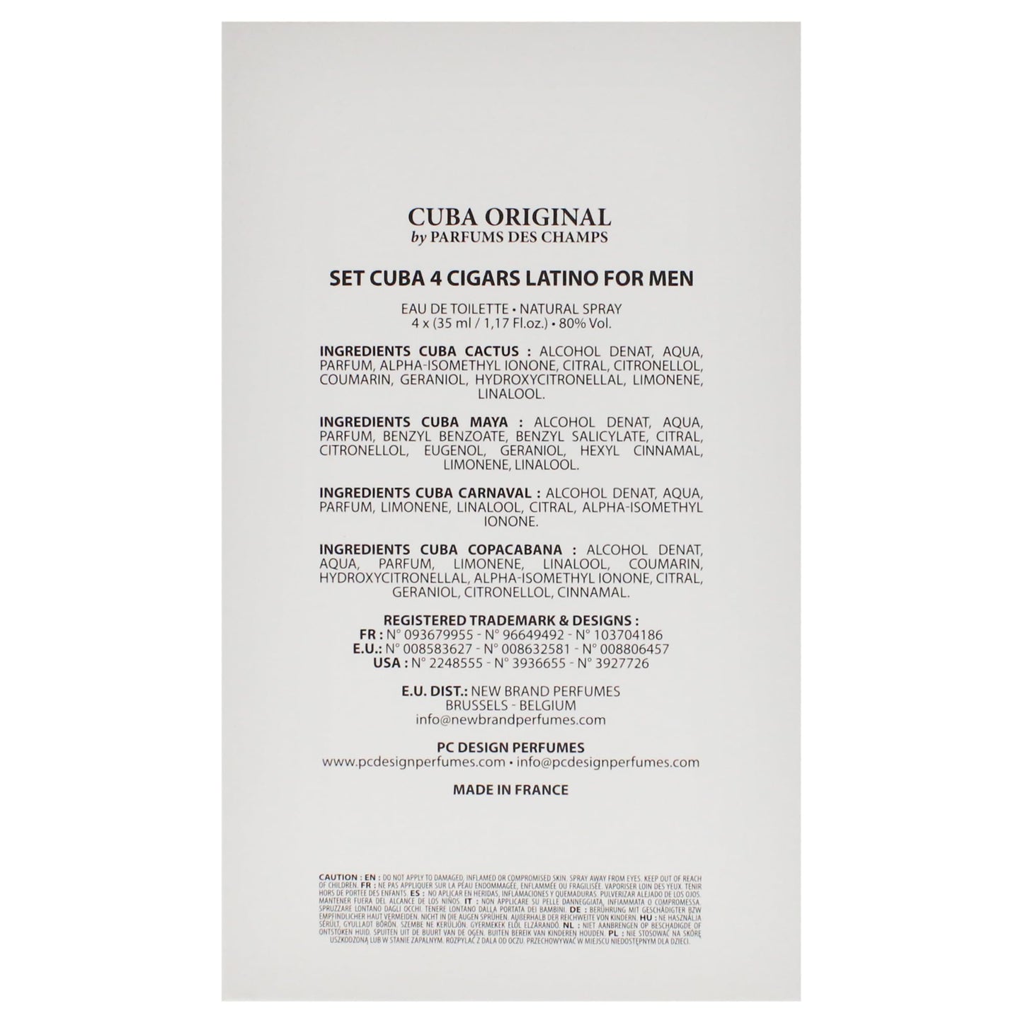 Cuba Latino Collection for Men – 4-Piece Gift Set by Champs (Carnaval, Copacabana, Maya & Cactus) | 1.17 oz EDTs