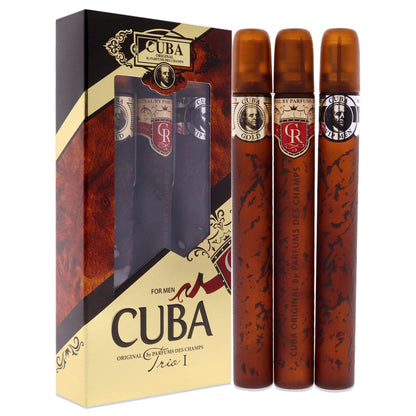 Cuba Trio Best 1 Gift Set — 3 × 1.17 oz EDTs in Gold, VIP, Royal for Men